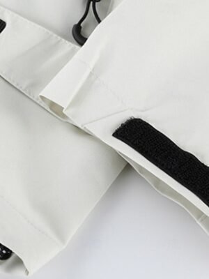 Fashion Regular Fit Plain Hooded Long Sleeve Waterproof Jacket - Image 12