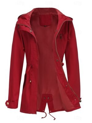 Fashion Regular Fit Plain Hooded Long Sleeve Long Coat - Image 12