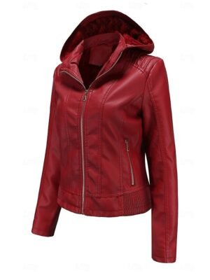 Fashion Regular Fit Plain Hooded Long Sleeve Waterproof Fleece Jacket - Image 13