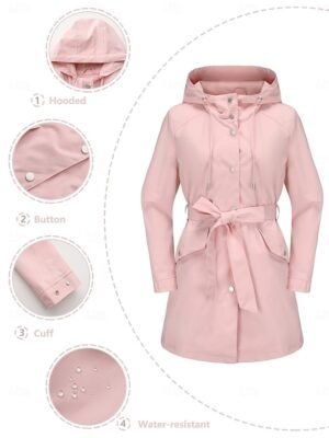 Fashion Regular Fit Plain Hooded Long Sleeve Long Coat - Image 2