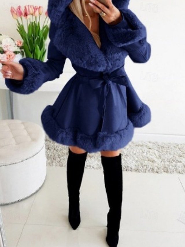 Fashion Regular Fit Plain Hooded Long Sleeve Long Coat - Image 4