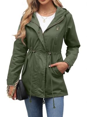 Fashion Regular Fit Plain Hooded Long Sleeve Long Coat - Image 7