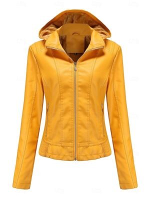 Fashion Regular Fit Plain Hooded Long Sleeve Waterproof Fleece Jacket - Image 8