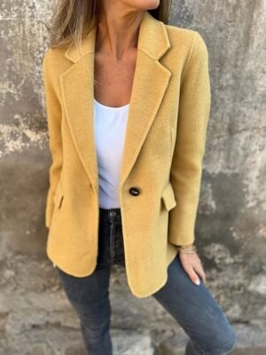 Fashion Regular Fit Plain Long Sleeve Winter Blazer - Image 4