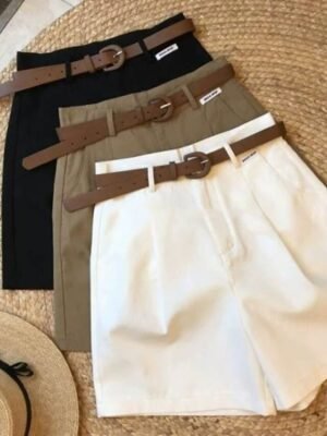 Fashion Regular Fit Plain Natural Pocket Shorts - Image 1