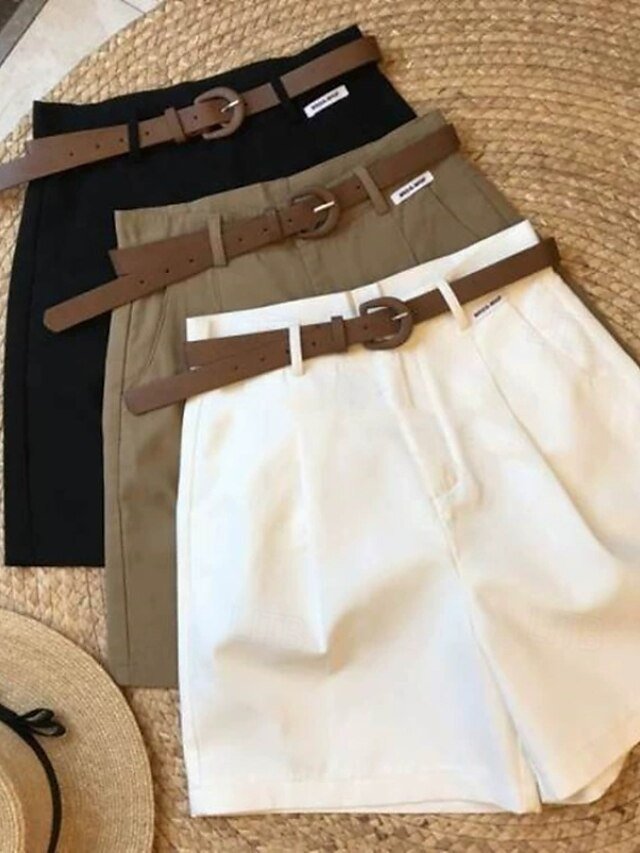 Fashion Regular Fit Plain Natural Pocket Shorts - Image 1