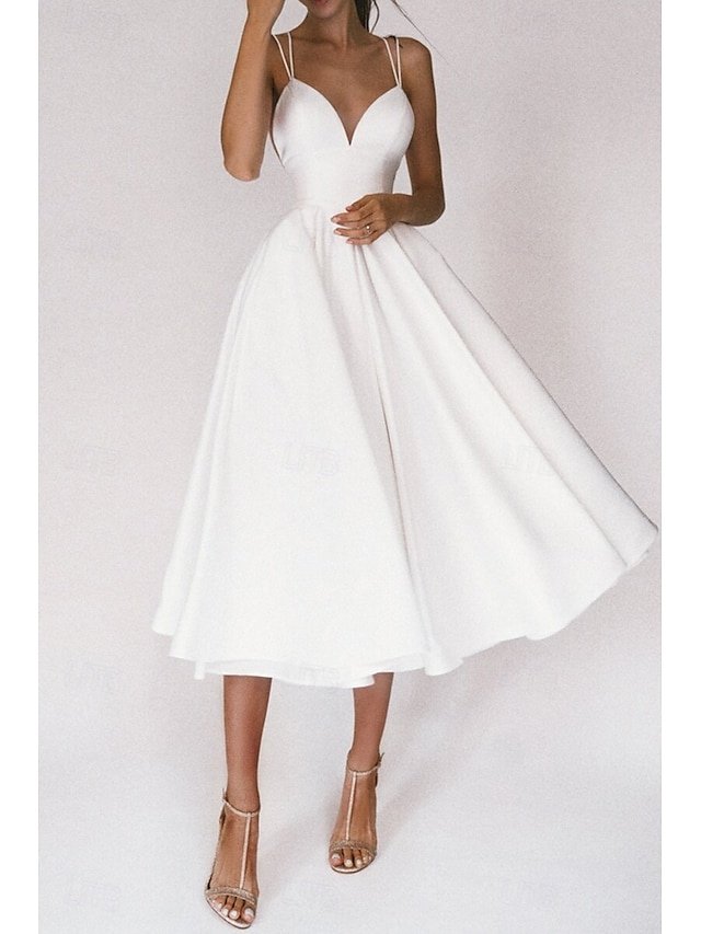 Fashion Regular Fit Plain Spaghetti Strap Sleeveless Midi Slip Dress - Image 1