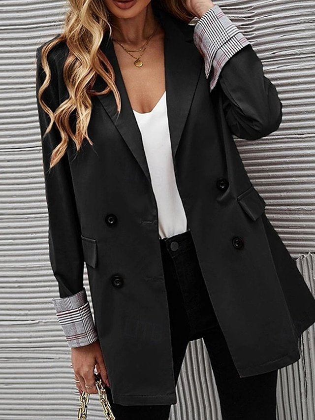 Fashion Regular Fit Plain Turndown Long Sleeve Blazer - Image 1