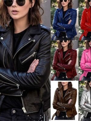 Fashion Regular Fit Plain Turndown Long Sleeve Jacket - Image 1