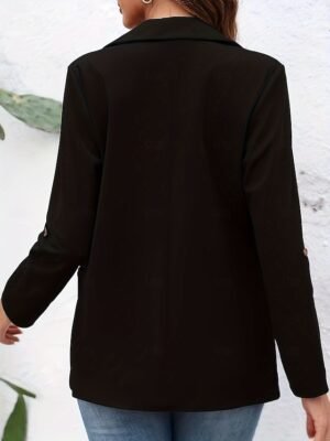 Fashion Regular Fit Plain Turndown Long Sleeve Blazer - Image 12