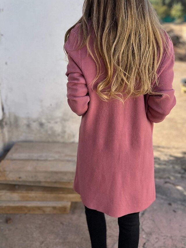 Fashion Regular Fit Plain Turndown Long Sleeve Cardigan - Image 2