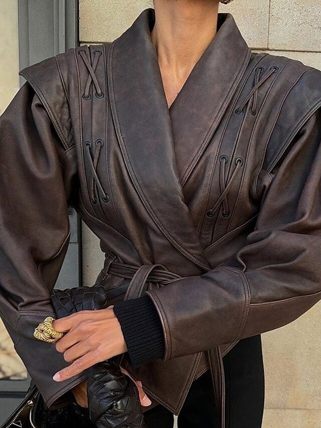 Fashion Regular Fit Plain Turndown Long Sleeve Jacket - Image 2