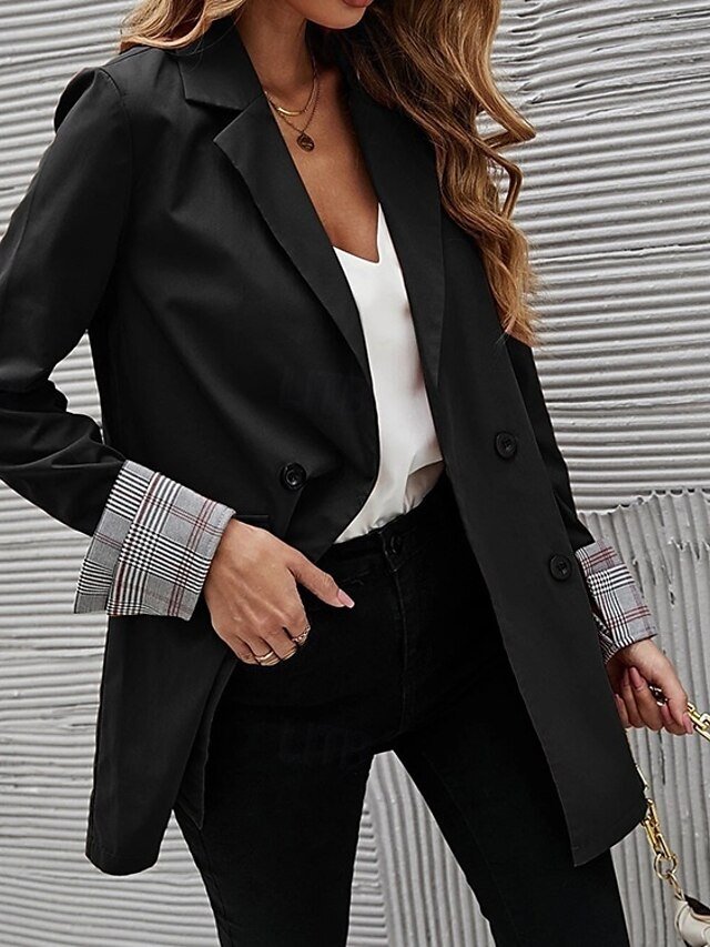 Fashion Regular Fit Plain Turndown Long Sleeve Blazer - Image 2