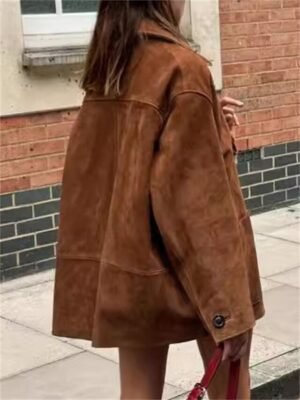 Fashion Regular Fit Plain Turndown Long Sleeve Coat - Image 4