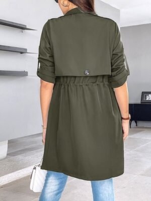 Fashion Regular Fit Plain Turndown Long Sleeve Jacket - Image 6