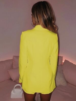Fashion Regular Fit Plain Turndown Long Sleeve Blazer - Image 8