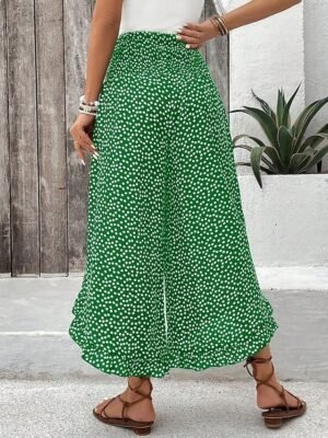 Fashion Regular Fit Polka Dot High Waist Full Length Chinos - Image 6