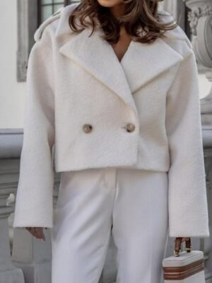 Fashion Regular Fit Solid Colour Button Long Sleeve Jacket - Image 3