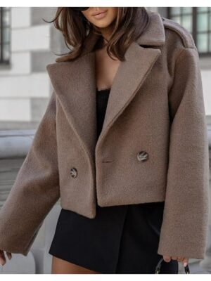 Fashion Regular Fit Solid Colour Button Long Sleeve Jacket - Image 9
