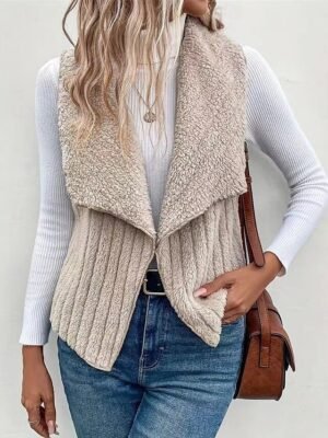 Fashion Regular Fit Solid Colour Sleeveless Outdoor Jacket - Image 2