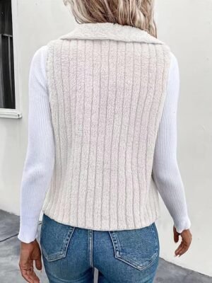 Fashion Regular Fit Solid Colour Sleeveless Outdoor Jacket - Image 5