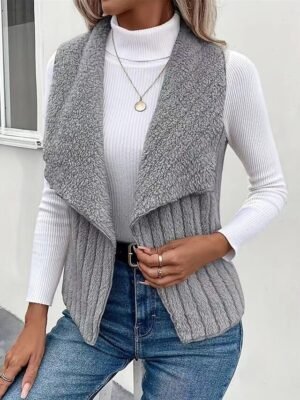 Fashion Regular Fit Solid Colour Sleeveless Outdoor Jacket - Image 6