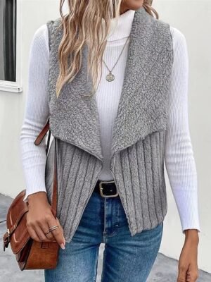 Fashion Regular Fit Solid Colour Sleeveless Outdoor Jacket - Image 8