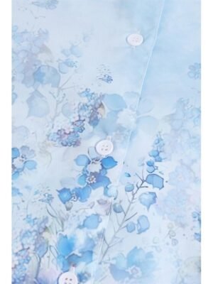 Fashion Regular Floral Shirt Collar Long Sleeve Blouse - Image 5