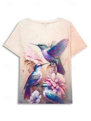 Fashion Regular Floral V Neck Short Sleeve Tops - Image 4