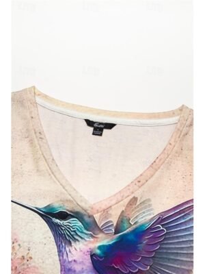 Fashion Regular Floral V Neck Short Sleeve Tops - Image 5