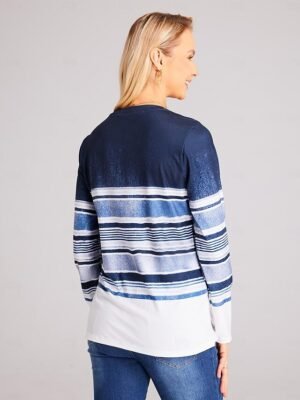 Fashion Regular Graphic Round Neck Long Sleeve Top - Image 2