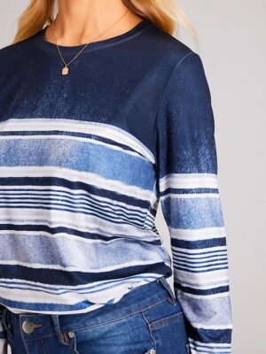 Fashion Regular Graphic Round Neck Long Sleeve Top - Image 3