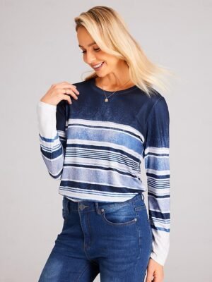 Fashion Regular Graphic Round Neck Long Sleeve Top - Image 4