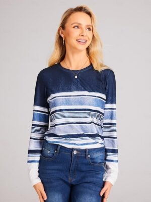 Fashion Regular Graphic Round Neck Long Sleeve Top - Image 5