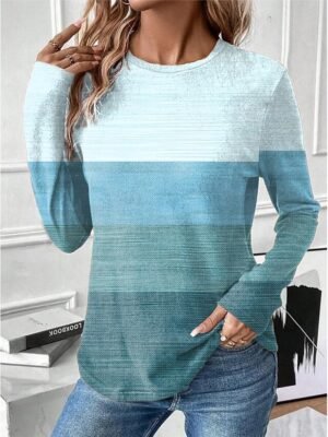 Fashion Regular Graphic Round Neck Long Sleeve Top - Image 6