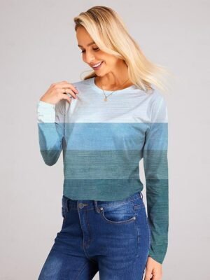 Fashion Regular Graphic Round Neck Long Sleeve Top - Image 7