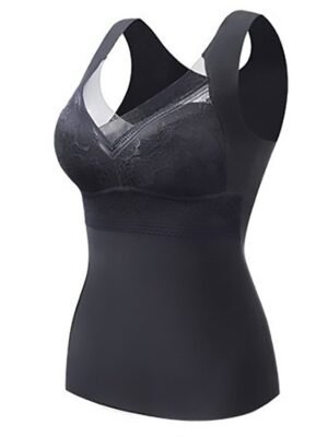 Fashion Regular Lace Patchwork V Neck Sleeveless Camisole - Image 4