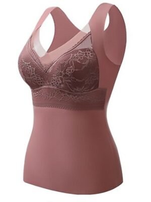 Fashion Regular Lace Patchwork V Neck Sleeveless Camisole - Image 6