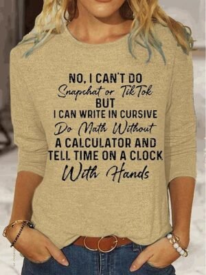 Fashion Regular Letter Crew Neck Long Sleeve Top - Image 1