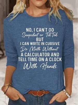Fashion Regular Letter Crew Neck Long Sleeve Top - Image 3