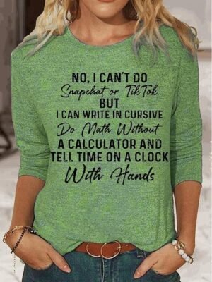 Fashion Regular Letter Crew Neck Long Sleeve Top - Image 4