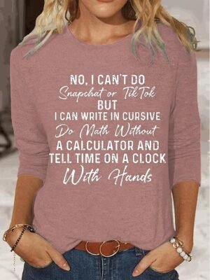 Fashion Regular Letter Crew Neck Long Sleeve Top - Image 5