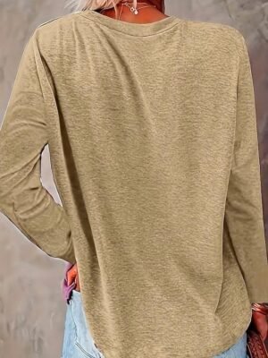 Fashion Regular Letter Crew Neck Long Sleeve Top - Image 6