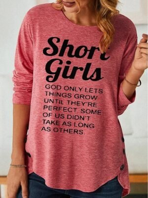 Fashion Regular Letter Round Neck Long Sleeve Top - Image 5