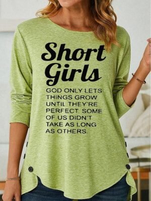 Fashion Regular Letter Round Neck Long Sleeve Top - Image 6