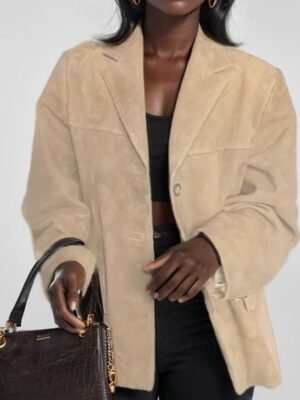 Fashion Regular Plain Turndown Collar Long Sleeve Coat - Image 3