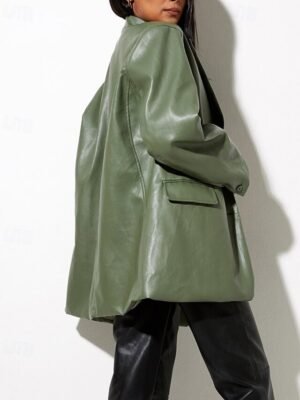 Fashion Regular Plain Turndown Long Sleeve Blazer - Image 3