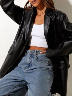 Fashion Regular Plain Turndown Long Sleeve Blazer - Image 4