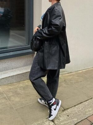 Fashion Regular Plain Turndown Long Sleeve Blazer - Image 5