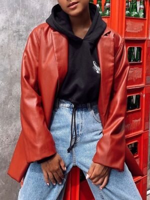 Fashion Regular Plain Turndown Long Sleeve Blazer - Image 6